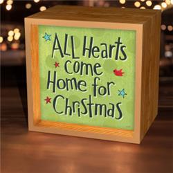 Christian Inspirations 187251 Light Box - All Hearts Come Home For Christmas, 5.62 Square