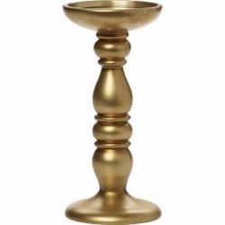 196448 Candle Holder For Pillar Candle, Gold - 8 In.