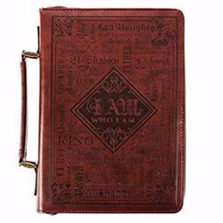 170666 Names of God Brown Lux-Leather Bible Cover - Large