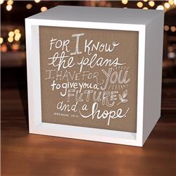 Christian Inspirations 195760 5.62 In. Square Light Box - For I Know The Plans