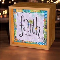 Christian Inspirations 195787 5.62 In. Square Light Box - Faith Is Held Safe