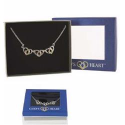 72366 Triple Gods Heart - God Formed Into A Heart Necklace