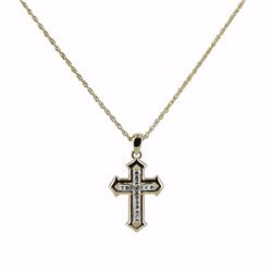 189877 Hannah Cross Pendant Necklace, Gold & Crystal, 16-2 In.