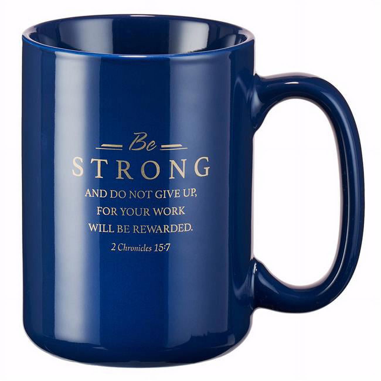 14495x Be Strong & Do Not Give Up & Faithful Servant-midnight Mug Blue With Gift Box