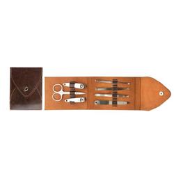 10449x 3.5 X 4.5 X .75 In. Mens Soft Touch Manicure Set, Brown