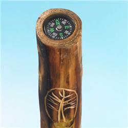 190154 48 In. Walking Stick With Compass & Pouch - Tree