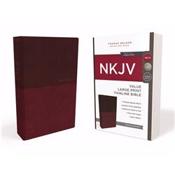 17917X NKJV Thinline Bible & Large Print - Value Leathersoft, Burgundy
