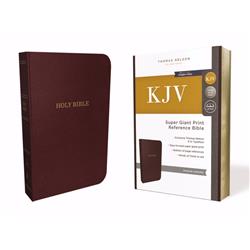 KJV Super Giant Print Reference Bible Comfort Print Leatherflex, Burgundy