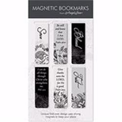 175310 Bookmark - Magnetic Black & White Scripture - Set Of 6