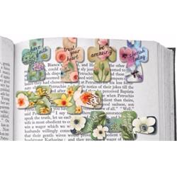 175324 Bookmark - Magnetic Flower Cross - Set Of 6