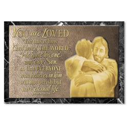 173169 Plaque-sculpture - Moments Of Faith-rectangle-gold-loved - No. 20701