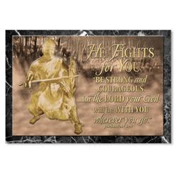 17316x Plaque-sculpture - Moments Of Faith-rectangle-gold-fights For You - No. 20702