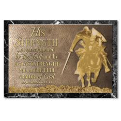 173170 Plaque-sculpture - Moments Of Faith-rectangle-gold-strength - No. 20703