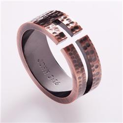 Cutout Cross Ring For Mens, Size 12