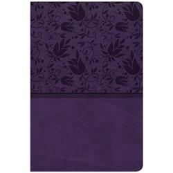 B & H Publishing 100033 Csb Large Print Personal Size Reference Bible Leather Touch Cover, Purple