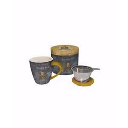 151543 Honey Bee With Cover & Strainer Tea Infuser Mug Set