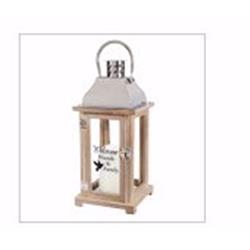 181969 14.25 X 5.5 X 5.5 In. Welcome Friends With Led Candle & Timer Lantern