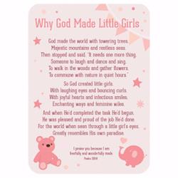 152192 2.5 X 3.5 In. Verse Card - Why God Made Little Girls