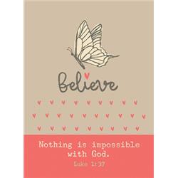 152301 2.5 X 3.5 In. Verse Card - Believe Nothing Is Impossible With God