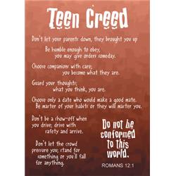 161450 2.5 X 3.5 In. Verse Card - Teen Creed