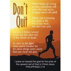 161461 2.5 X 3.5 In. Verse Card - Dont Quit Man Running On Card