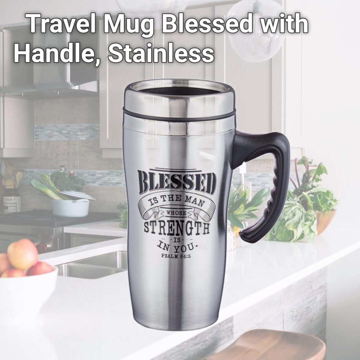Picture of Christian Art Gifts 170765 Travel Mug Blessed with Handle, Stainless
