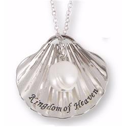 135353 Pearl Of Great Price & Kingdom Of Heaven Necklace - Silver Plated
