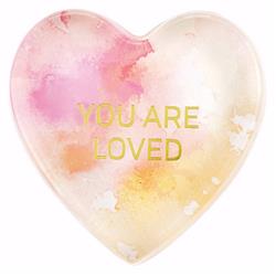 172115 4 X 3.75 In. Tabletop Glass Heart Paperweight-you Are Loved