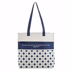 143008 Tote Bag Canvas-hope Is An Anchor Hebrews 6 Ezto 19 Gusset - 13.5 X 14 X 3.5 In.