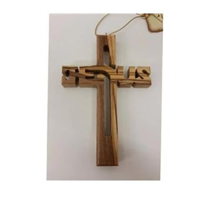 Earthwood 143282 4 In. Olive Wood Jesus Cross