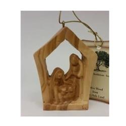 Earthwood 143422 2.5 In. Olive Wood-holy Family In Star Ornament