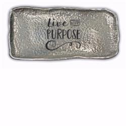 Ca Gift 135196 3 X 6 In. Hammered Metal-live With Purpose Trinket Dish