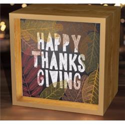 Christian Inspirations 162131 5.62 Sq. In. Happy Thanksgiving Leaves Light Box