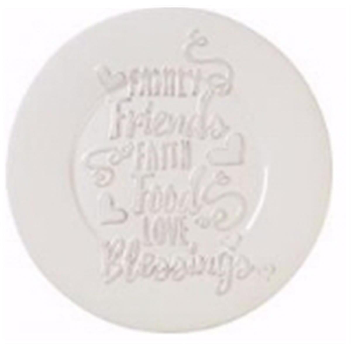 135594 10 In. Dia. Serving Plate - Family Friends Faith Food Love