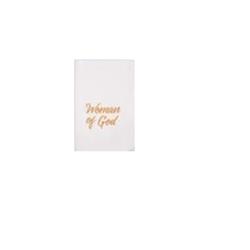 136384 Towel - Pastor - Woman Of God - White With Gold Lettering