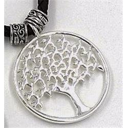 145226 Pendant Tree Of Life, Braided - Leather Cord