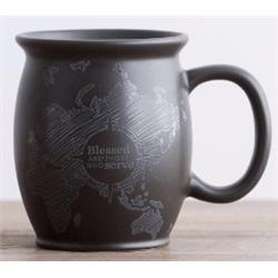 164292 14 Oz Mug Blessed - Charcoal