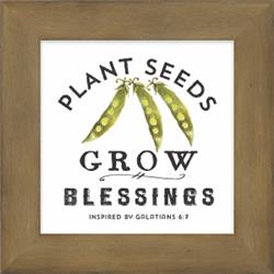 134203 7 X 7 In. Farmers Market Plant Seeds Grow Blessings Box Plaque