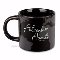 135506 13 Oz Ceramic Mug - Adventure Awaits No.18133 -black