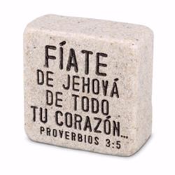 135533 Scripture Stone Spanish Plaque - Confianza Trust No.17931
