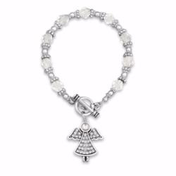 From The Heart 135793 7.5 In. Beaded Toggle Angel Bracelet