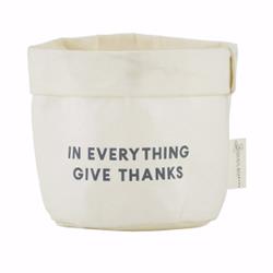 136999 3.75 X 3 In. Washable Paper Holder - Give Thanks Metallic Whitepack Of 2