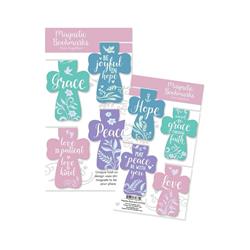 137259 Cross & Grace Joyful Love Peace Magnetic Bookmark - Set Of 4