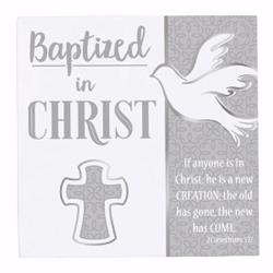 143033 5 In. Square Plaque - Tabletop-baptized In Christ