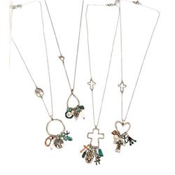 146169 Mix Metal Charm Drop Necklace, Pack Of 4