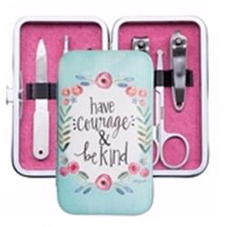 156244 Manicure Set - Floral-have Courage, 6 Tool Set
