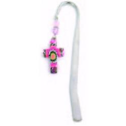 165596 Comforting Clay Cross Bookmark - Pink Flower