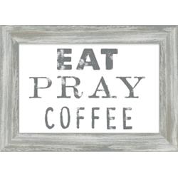 134276 7.5 X 10.5 In. Eat Pray Coffee Framed Plaque