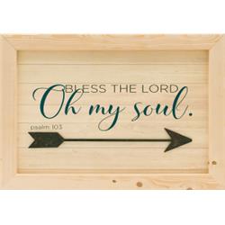 134313 13 X 19 In. Bless The Lord Framed Plaque