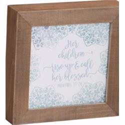 136748 7 X 7 In. Call Her Blessed Box Plaque